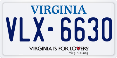 VA license plate VLX6630