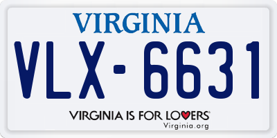 VA license plate VLX6631