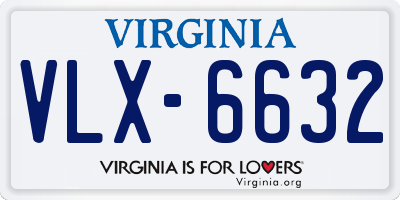 VA license plate VLX6632