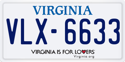 VA license plate VLX6633