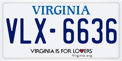 VA license plate VLX6636