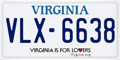 VA license plate VLX6638