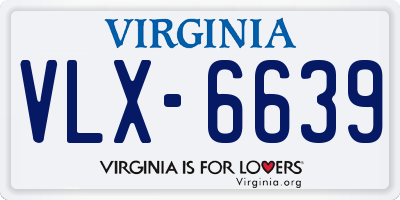 VA license plate VLX6639