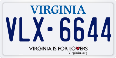 VA license plate VLX6644