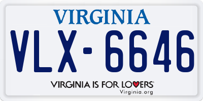 VA license plate VLX6646