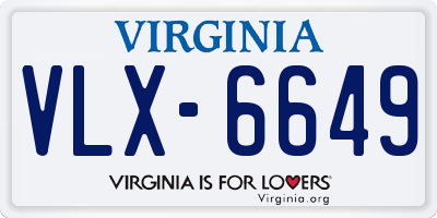 VA license plate VLX6649