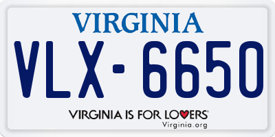 VA license plate VLX6650