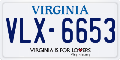 VA license plate VLX6653