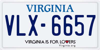 VA license plate VLX6657