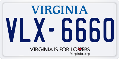 VA license plate VLX6660