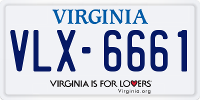 VA license plate VLX6661