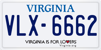 VA license plate VLX6662