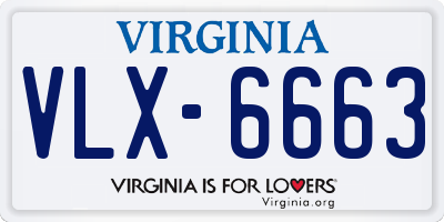 VA license plate VLX6663