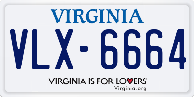 VA license plate VLX6664