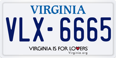 VA license plate VLX6665