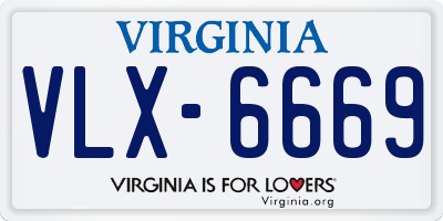 VA license plate VLX6669