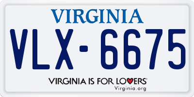 VA license plate VLX6675