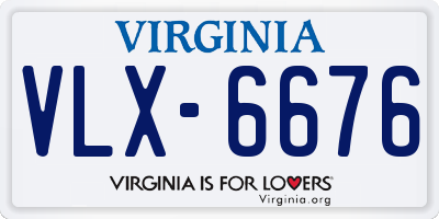 VA license plate VLX6676