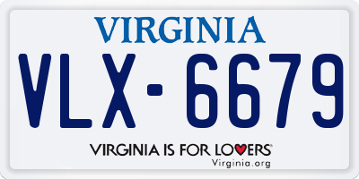 VA license plate VLX6679