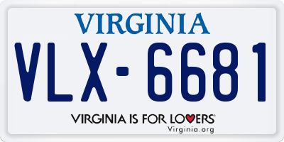 VA license plate VLX6681