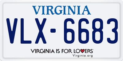 VA license plate VLX6683