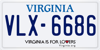 VA license plate VLX6686