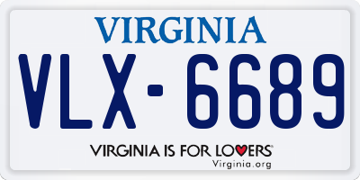 VA license plate VLX6689