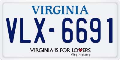 VA license plate VLX6691