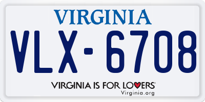 VA license plate VLX6708