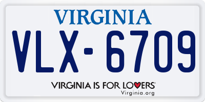 VA license plate VLX6709