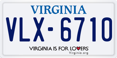 VA license plate VLX6710