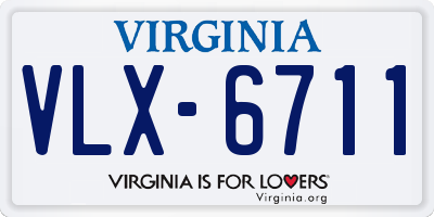 VA license plate VLX6711