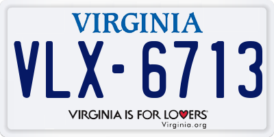 VA license plate VLX6713