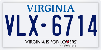 VA license plate VLX6714