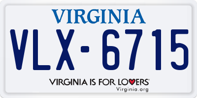 VA license plate VLX6715