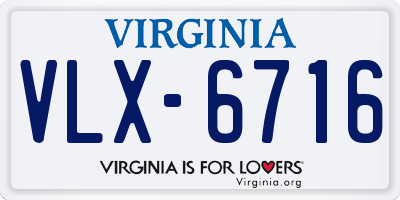 VA license plate VLX6716