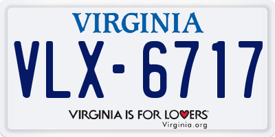 VA license plate VLX6717