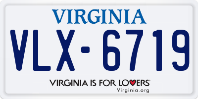 VA license plate VLX6719