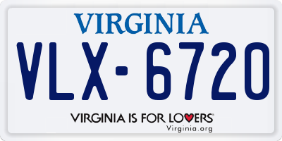 VA license plate VLX6720