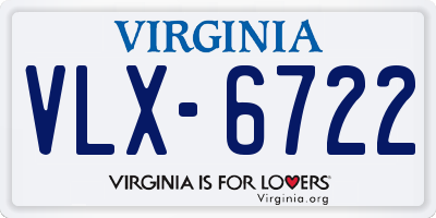 VA license plate VLX6722