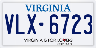 VA license plate VLX6723