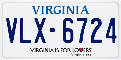 VA license plate VLX6724