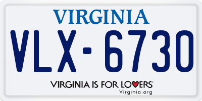VA license plate VLX6730