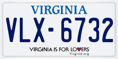 VA license plate VLX6732