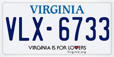 VA license plate VLX6733