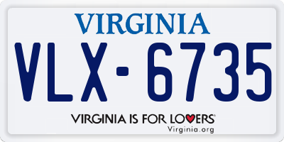 VA license plate VLX6735