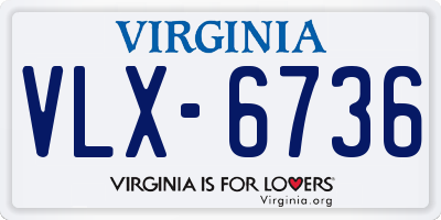 VA license plate VLX6736