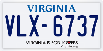 VA license plate VLX6737