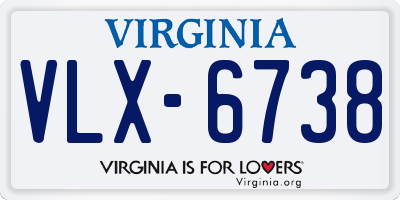 VA license plate VLX6738