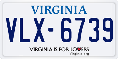 VA license plate VLX6739